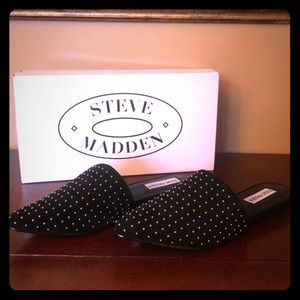SteveMadden Suede Mules with Studded Embellishment